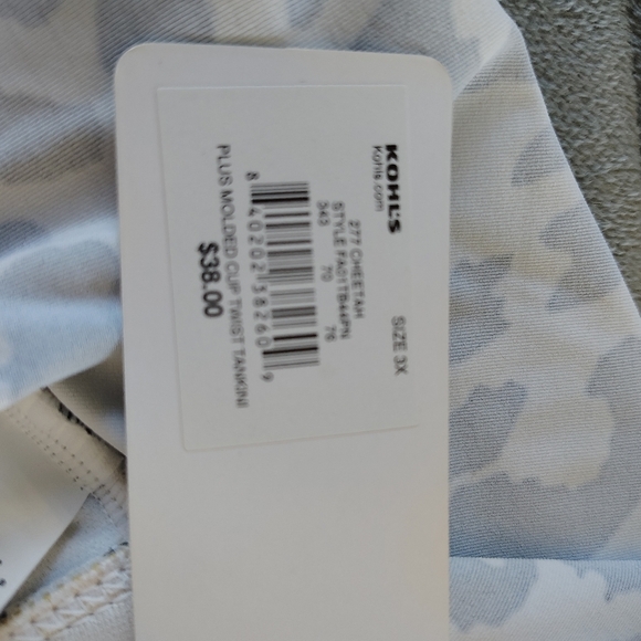 Freshwater Plus Size Cheetah Print Tankini Top Bathing Suit Top 3X - Picture 5 of 12